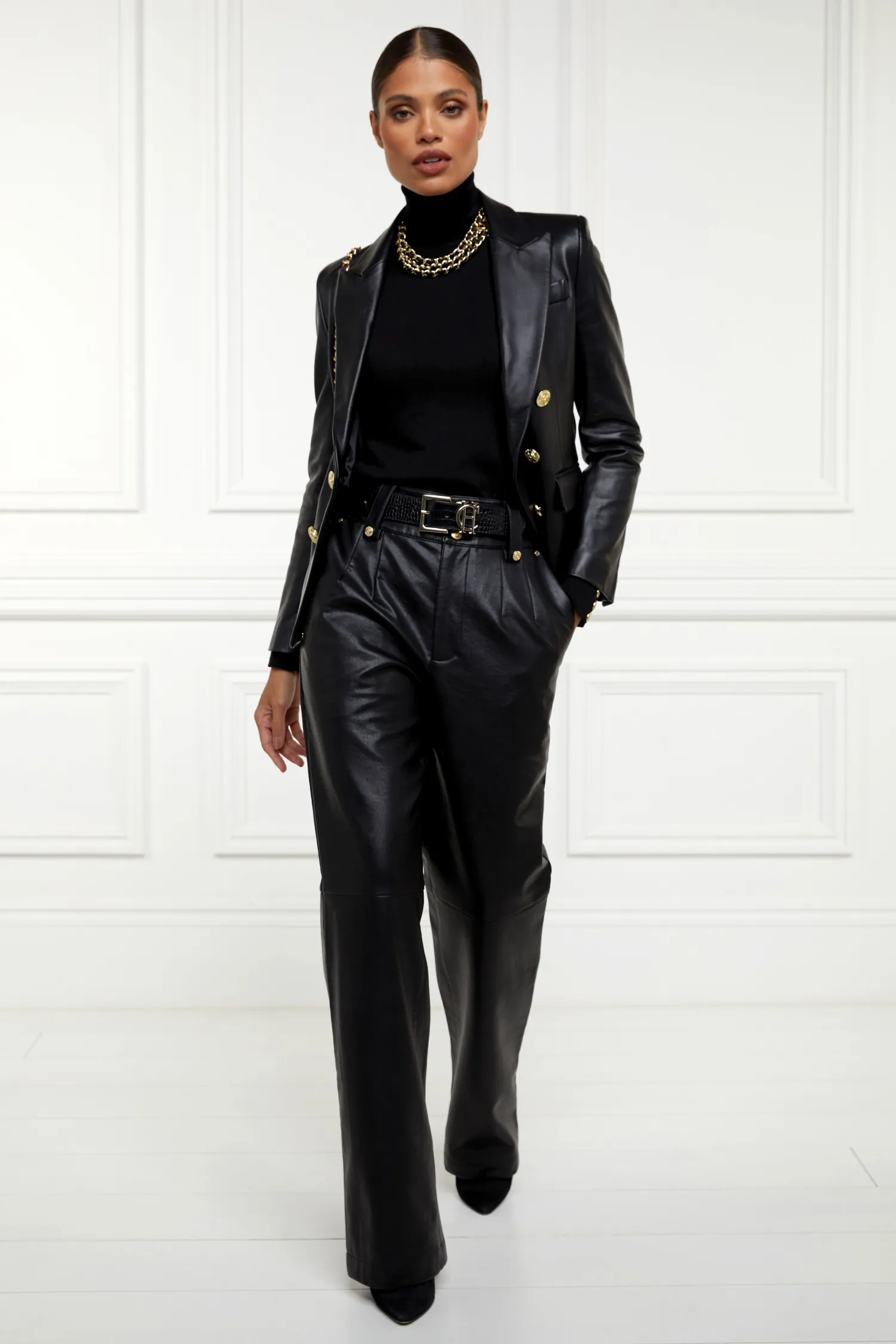 Hot High Waisted Faux Leather Trouser Women Trousers