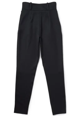New High Waisted Peg Trouser (Black Barathea Silver) Women Trousers|Tailoring