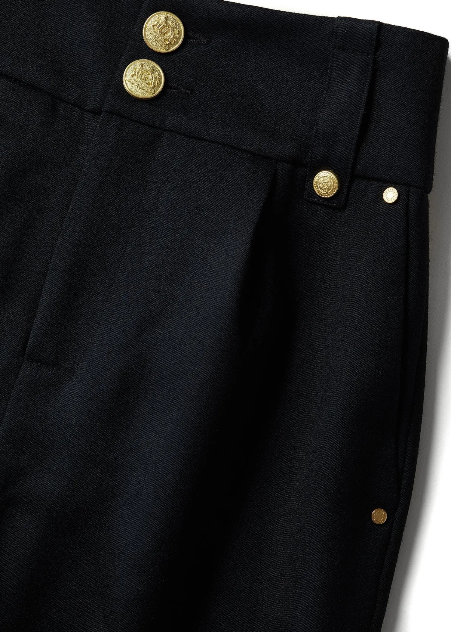 Fashion High Waisted Peg Trouser (Navy Barathea) Women Trousers|Tailoring
