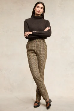 Hot High Waisted Peg Trouser (Hailes Green Tweed) Women Trousers|Tailoring
