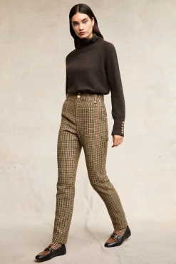 Hot High Waisted Peg Trouser (Hailes Green Tweed) Women Trousers|Tailoring
