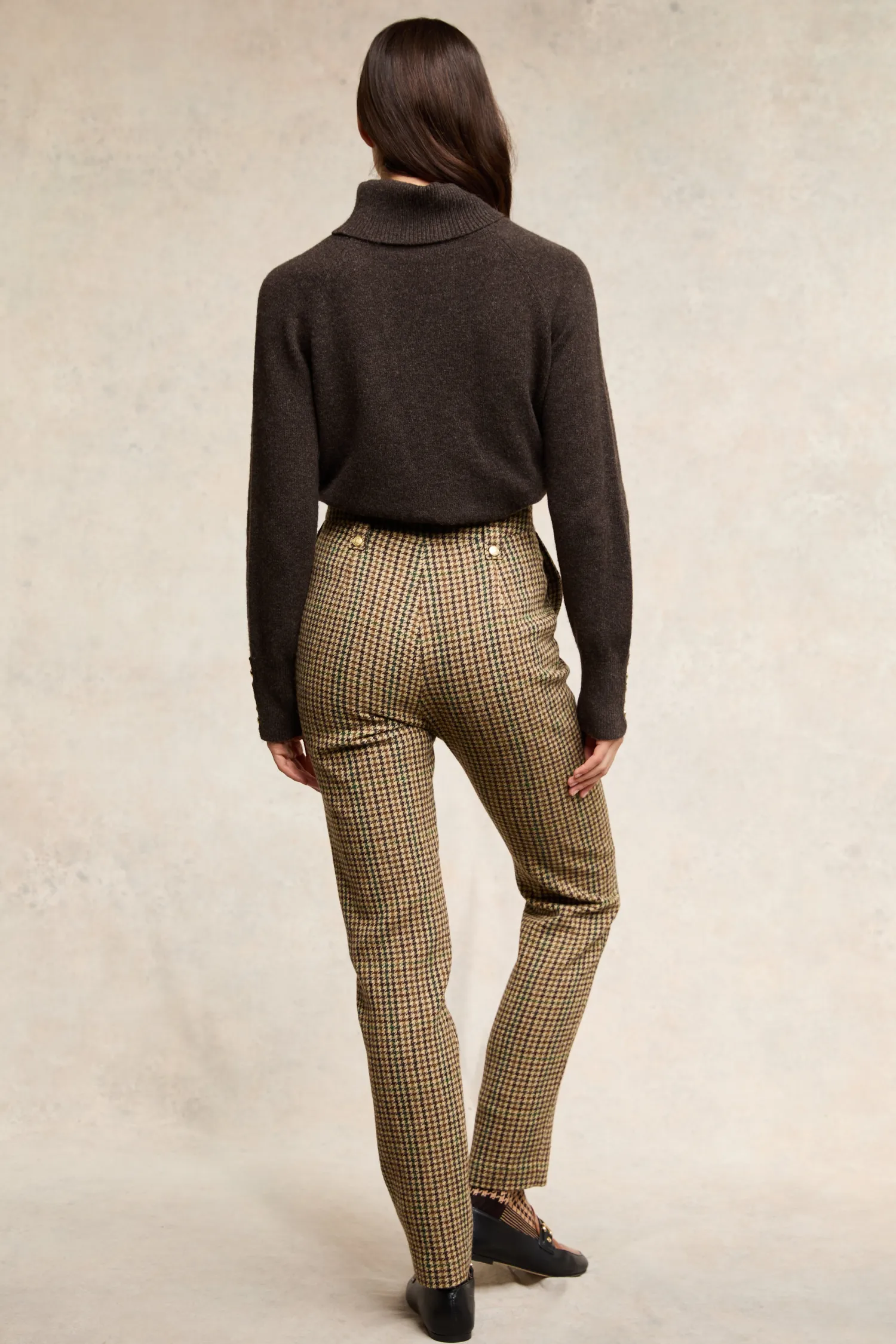 Hot High Waisted Peg Trouser (Hailes Green Tweed) Women Trousers|Tailoring