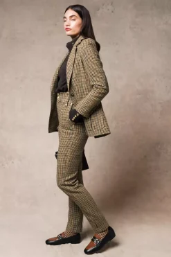 Hot High Waisted Peg Trouser (Hailes Green Tweed) Women Trousers|Tailoring
