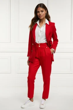 Outlet High Waisted Peg Trouser (Red Barathea) Women Trousers|Tailoring