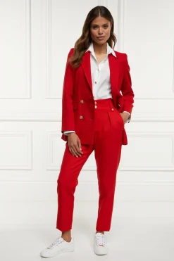Outlet High Waisted Peg Trouser (Red Barathea) Women Trousers|Tailoring