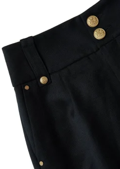 Clearance High Waisted Peg Trouser (Black Barathea) Women Trousers|Tailoring