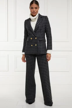 Discount High Waisted Straight Trouser (Large Scale Charcoal Houndstooth) Women Trousers|Tailoring