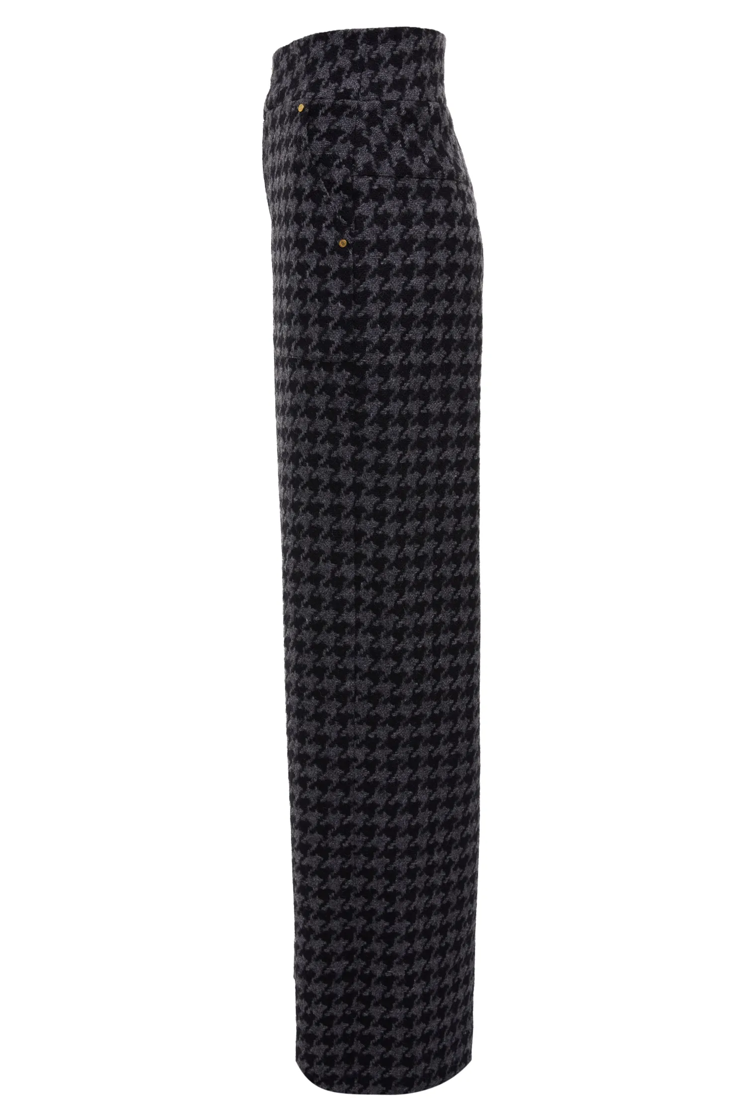 Discount High Waisted Straight Trouser (Large Scale Charcoal Houndstooth) Women Trousers|Tailoring