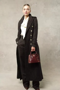 Best High Waisted Straight Trouser (Walnut Herringbone) Women Trousers|Tailoring