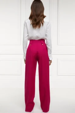 Outlet High Waisted Straight Trouser (Hot Pink Barathea) Women Trousers|Tailoring