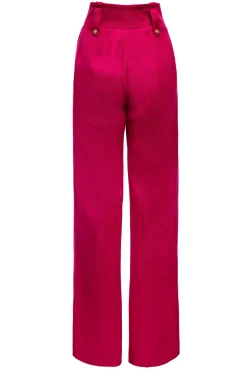 Outlet High Waisted Straight Trouser (Hot Pink Barathea) Women Trousers|Tailoring