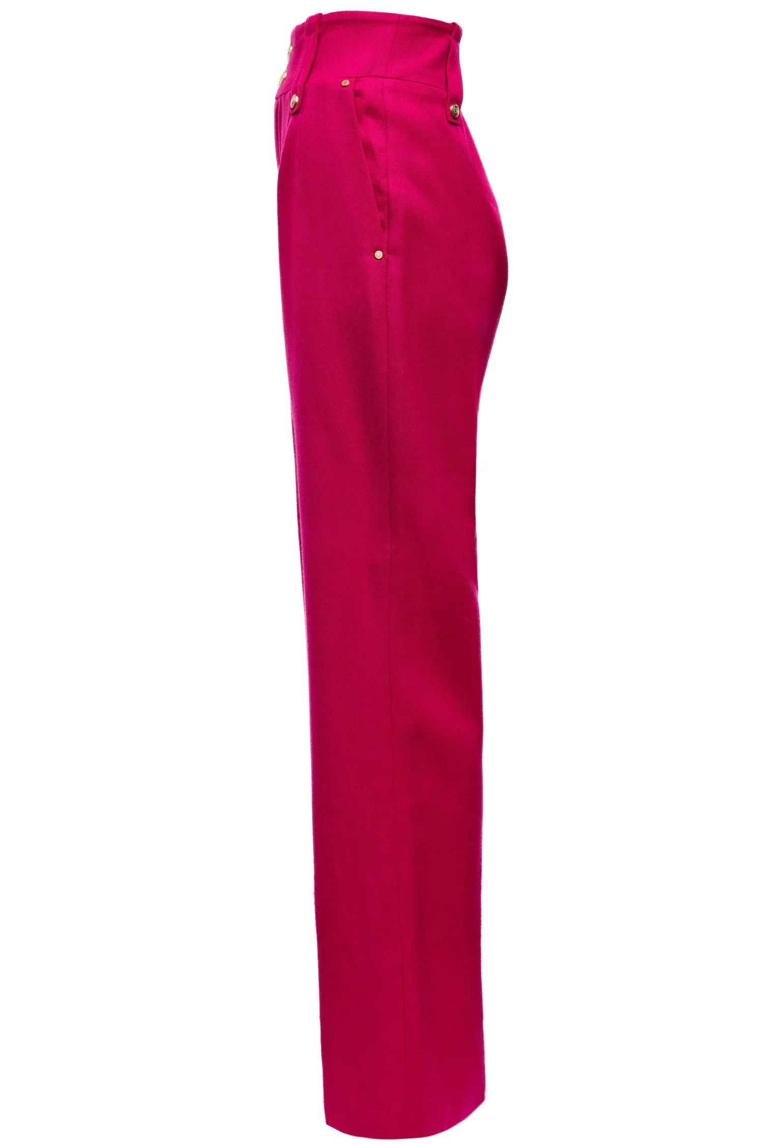 Outlet High Waisted Straight Trouser (Hot Pink Barathea) Women Trousers|Tailoring
