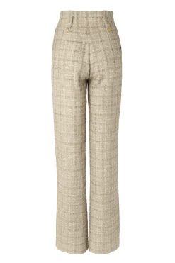 Outlet High Waisted Straight Trouser (Camel Sparkle Tweed) Women Trousers|Tailoring