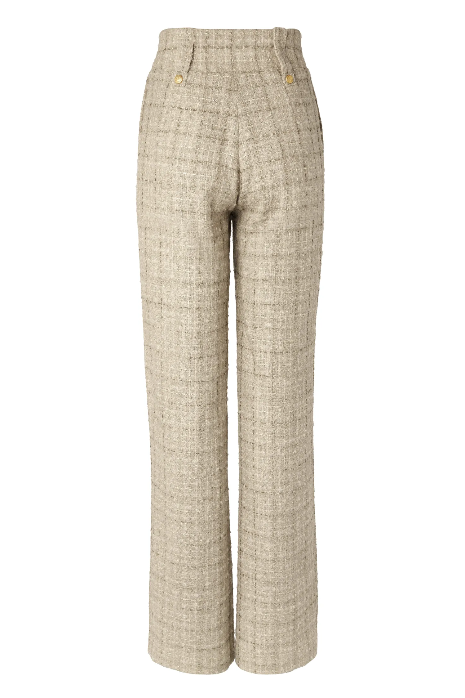 Outlet High Waisted Straight Trouser (Camel Sparkle Tweed) Women Trousers|Tailoring