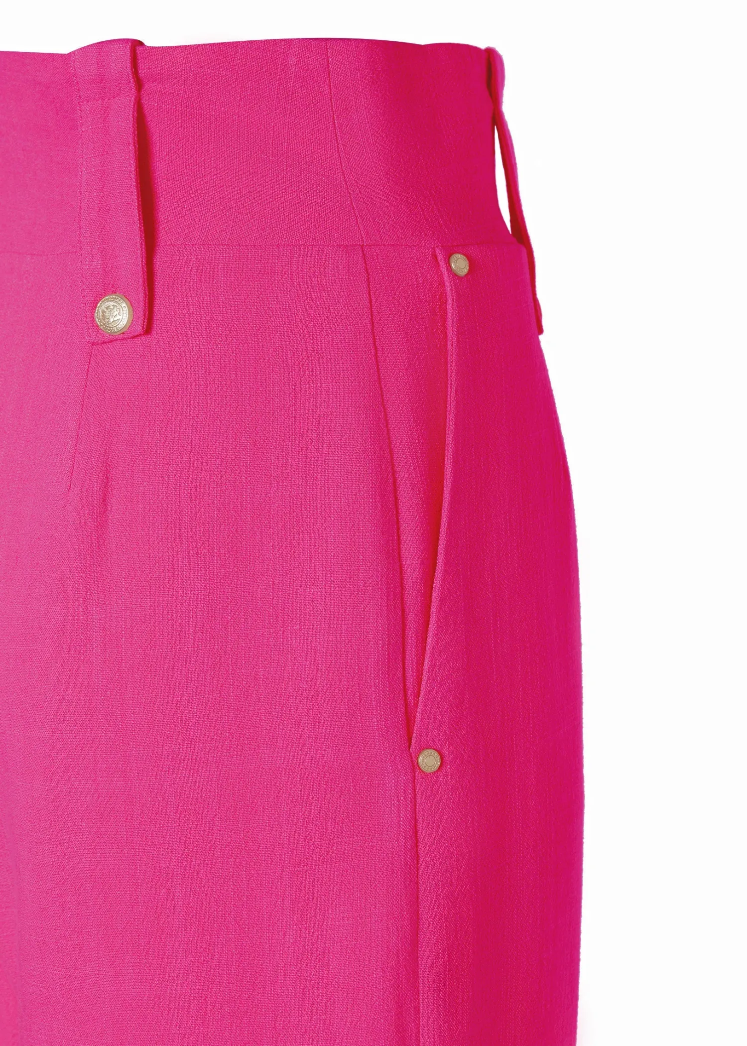 Best High Waisted Straight Trouser (Hot Pink Linen) Women Trousers|Tailoring