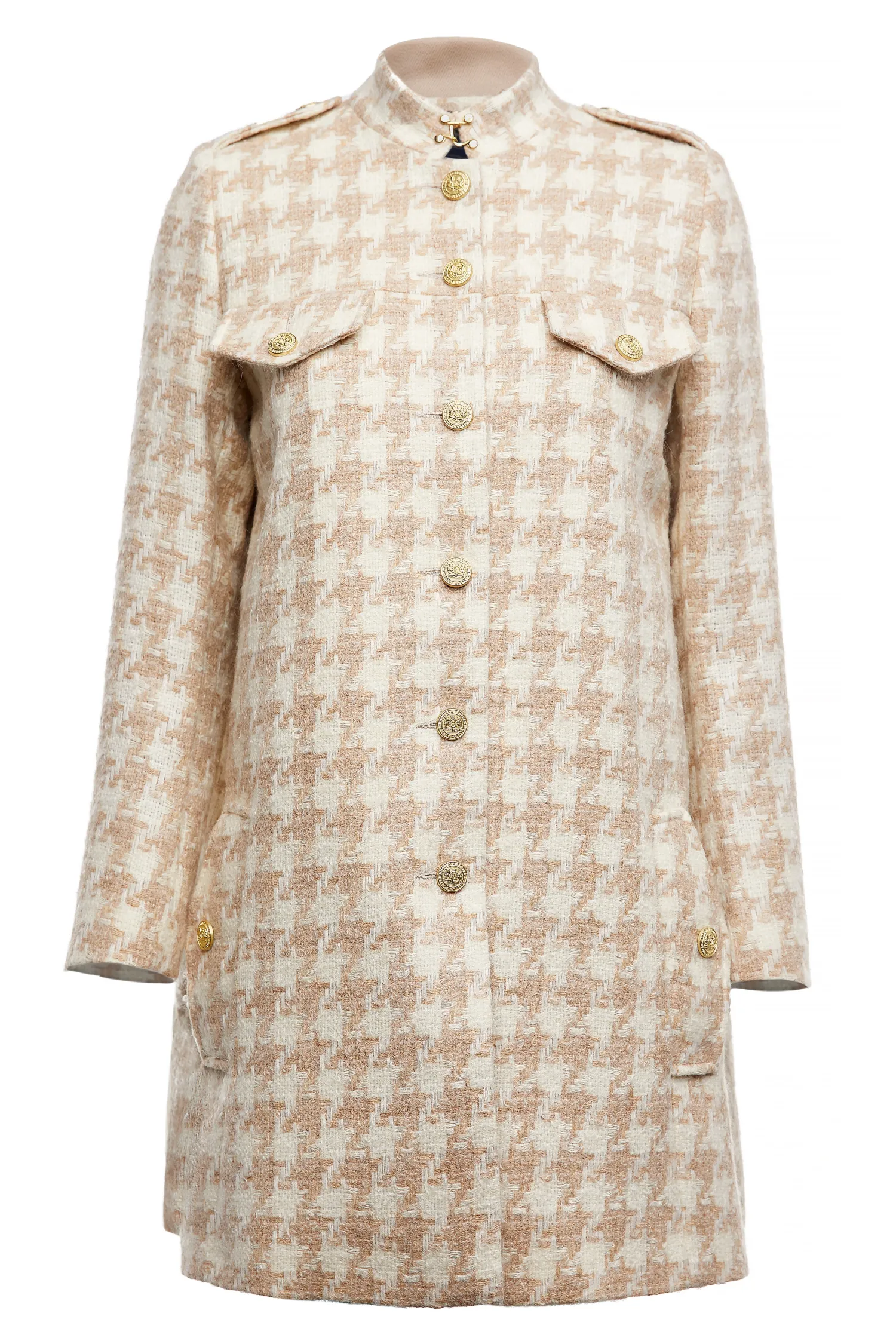 Best Highbury Cape Coat (Camel Houndstooth) Women Capes|Tailoring
