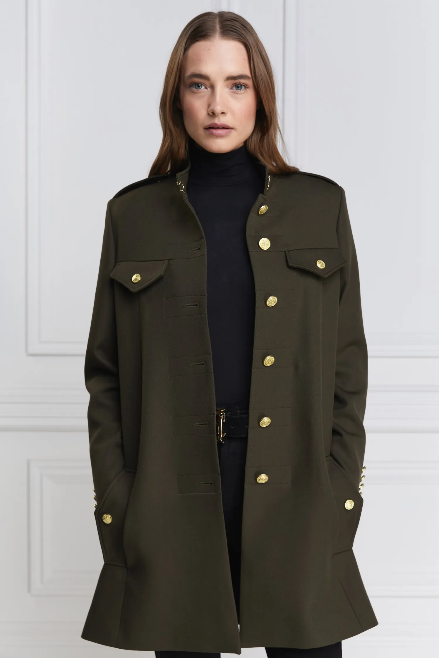 Fashion Highbury Cape Coat (Khaki Barathea) Women Capes|Tailoring
