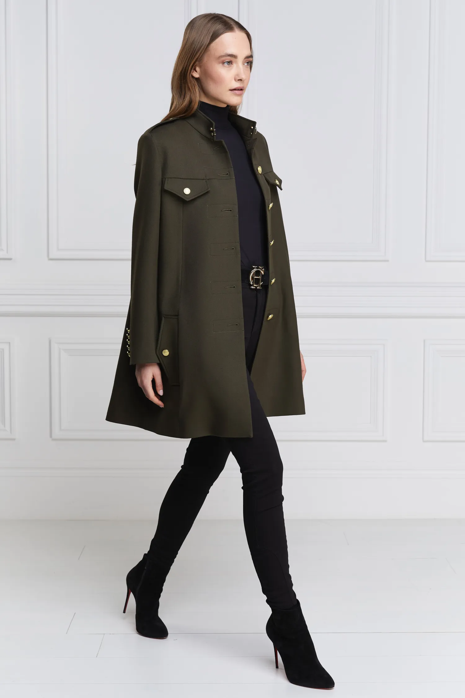 Fashion Highbury Cape Coat (Khaki Barathea) Women Capes|Tailoring