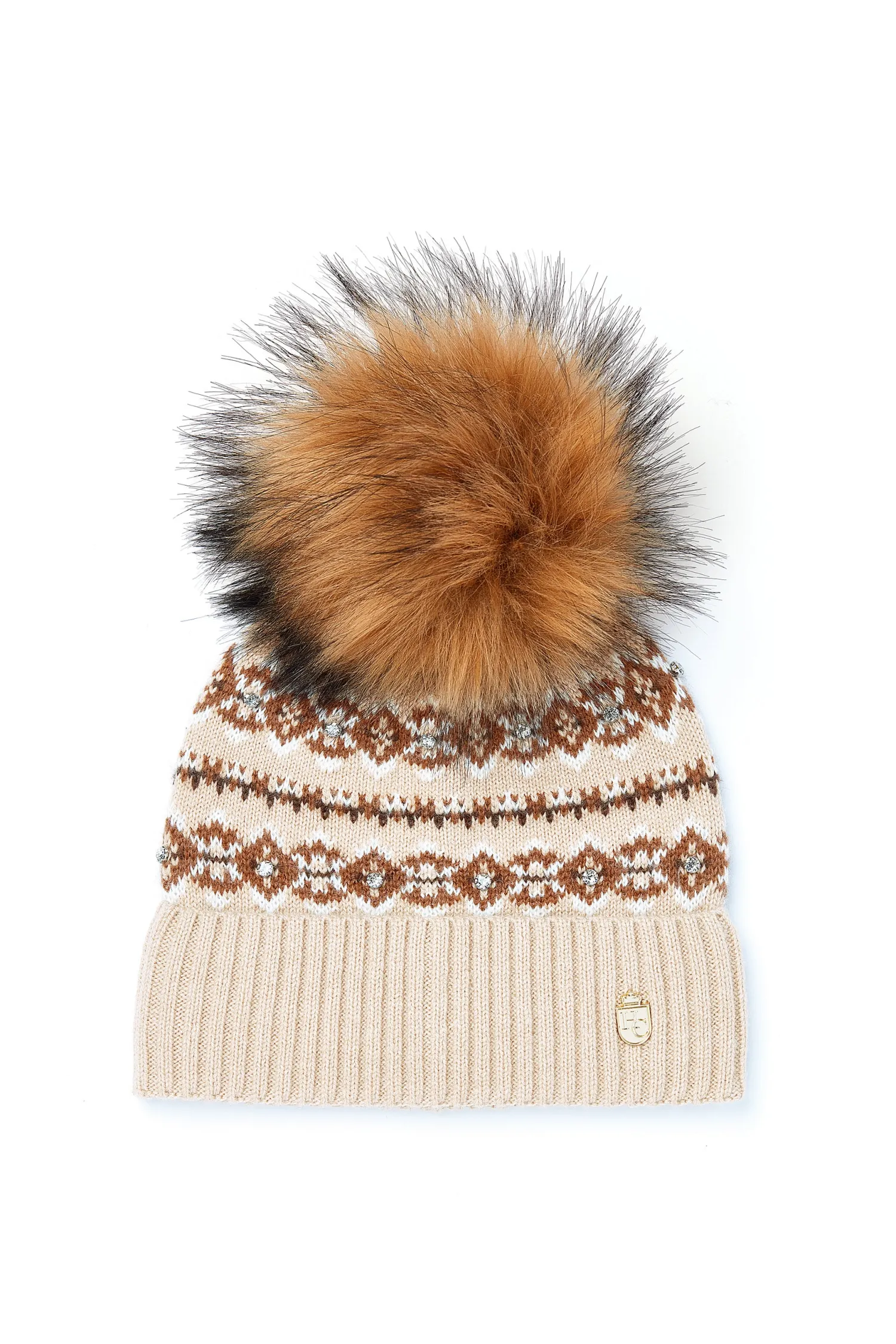 Outlet Jennifer Fairisle Bobble Hat (Light Camel) Women Hats & Headbands|Hats & Headbands