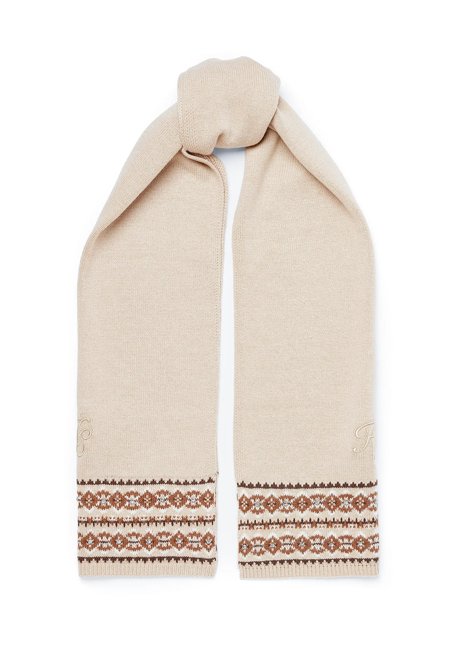 Best Jennifer Fairisle Scarf (Light Camel) Women Scarves|Scarves