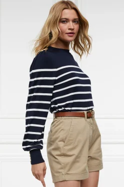 Discount Kelsie Crew Neck Knit (Ink Navy Stripe) Women Knitwear