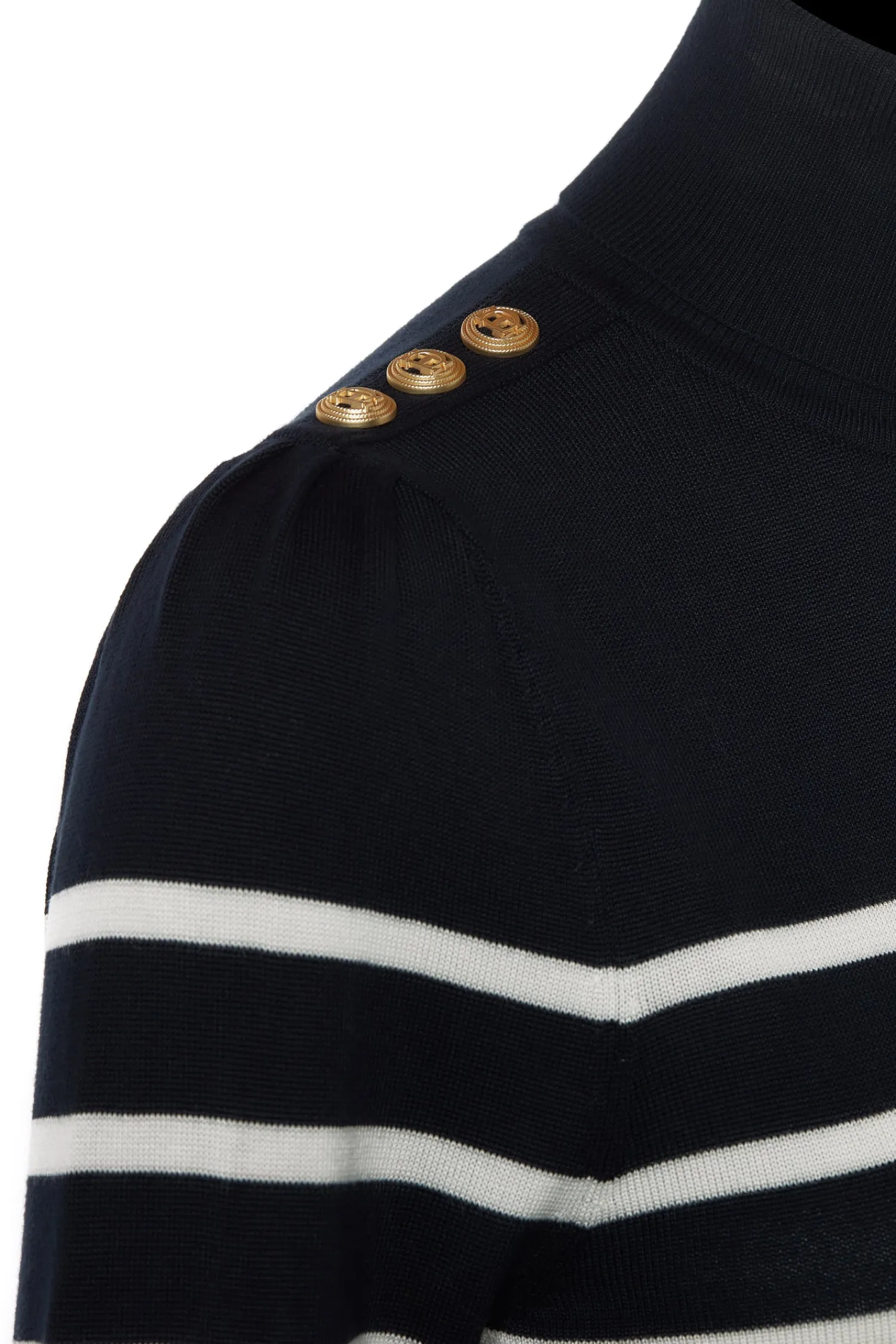 Hot Kelsie Roll Neck Knit (Ink Navy Natural Stripe) Women Knitwear