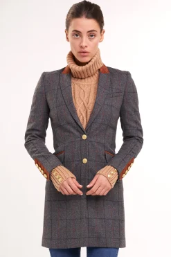 Best Kempton Coat (Mid Blue Check) Women Coats|Tailoring