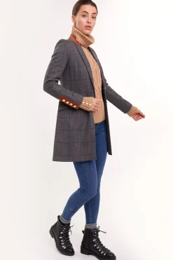 Best Kempton Coat (Mid Blue Check) Women Coats|Tailoring