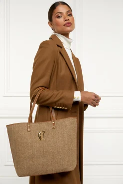 New Kensington Tote Bag (Tan Herringbone) Women Tote Bags|Bags