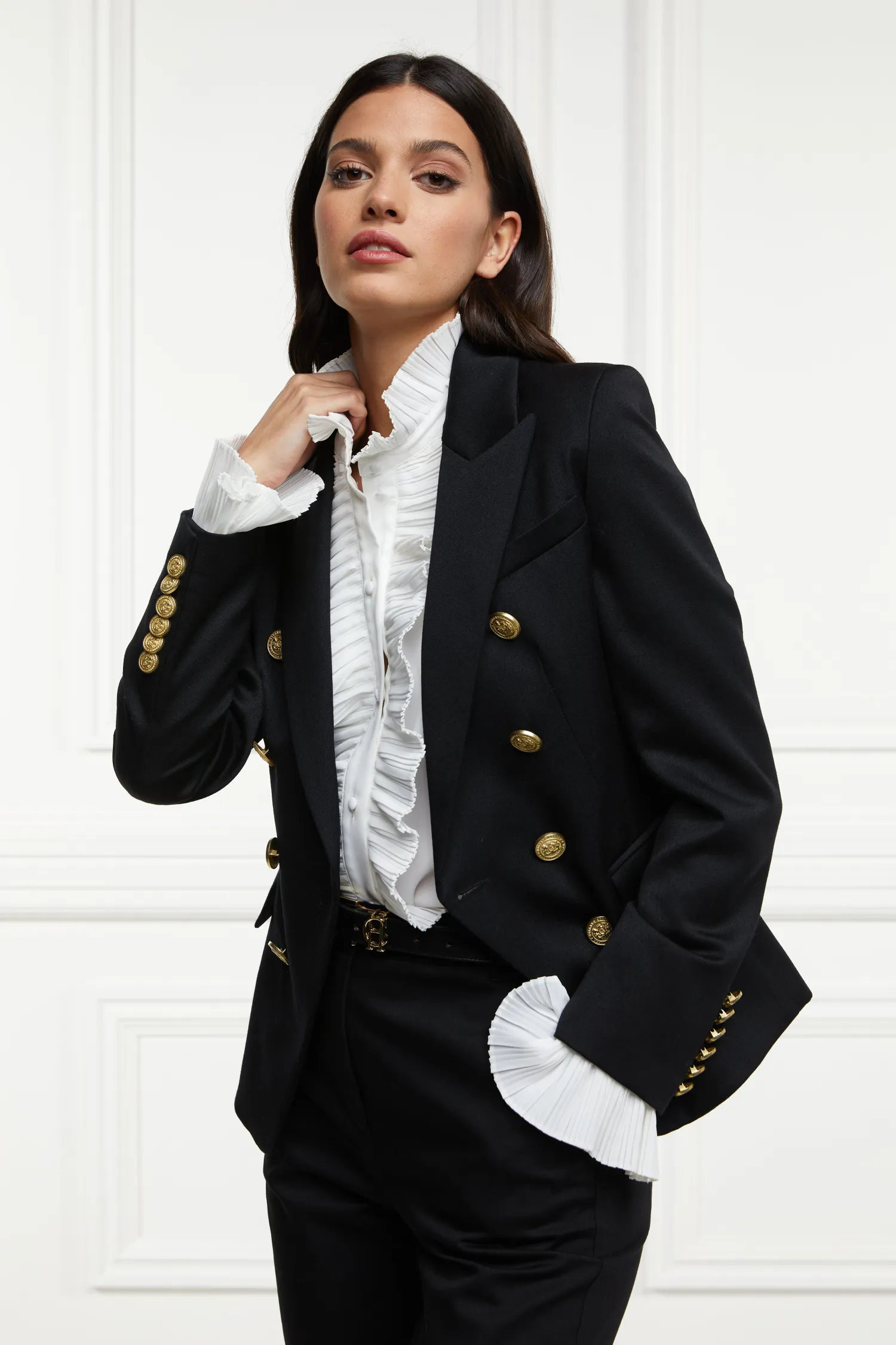 New Knightsbridge Blazer (Black Barathea) Women Court Shoe|Tailoring