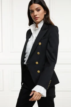 New Knightsbridge Blazer (Black Barathea) Women Court Shoe|Tailoring