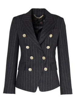 Best Knightsbridge Blazer (Charcoal Pinstripe) Women Blazers|Tailoring