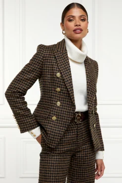 Fashion Knightsbridge Blazer (Chocolate Houndstooth) Women Blazers|Tailoring