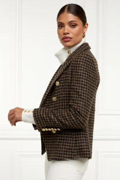 Fashion Knightsbridge Blazer (Chocolate Houndstooth) Women Blazers|Tailoring