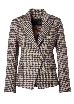 Sale Knightsbridge Blazer (Coffee Houndstooth) Women Blazers|Tailoring