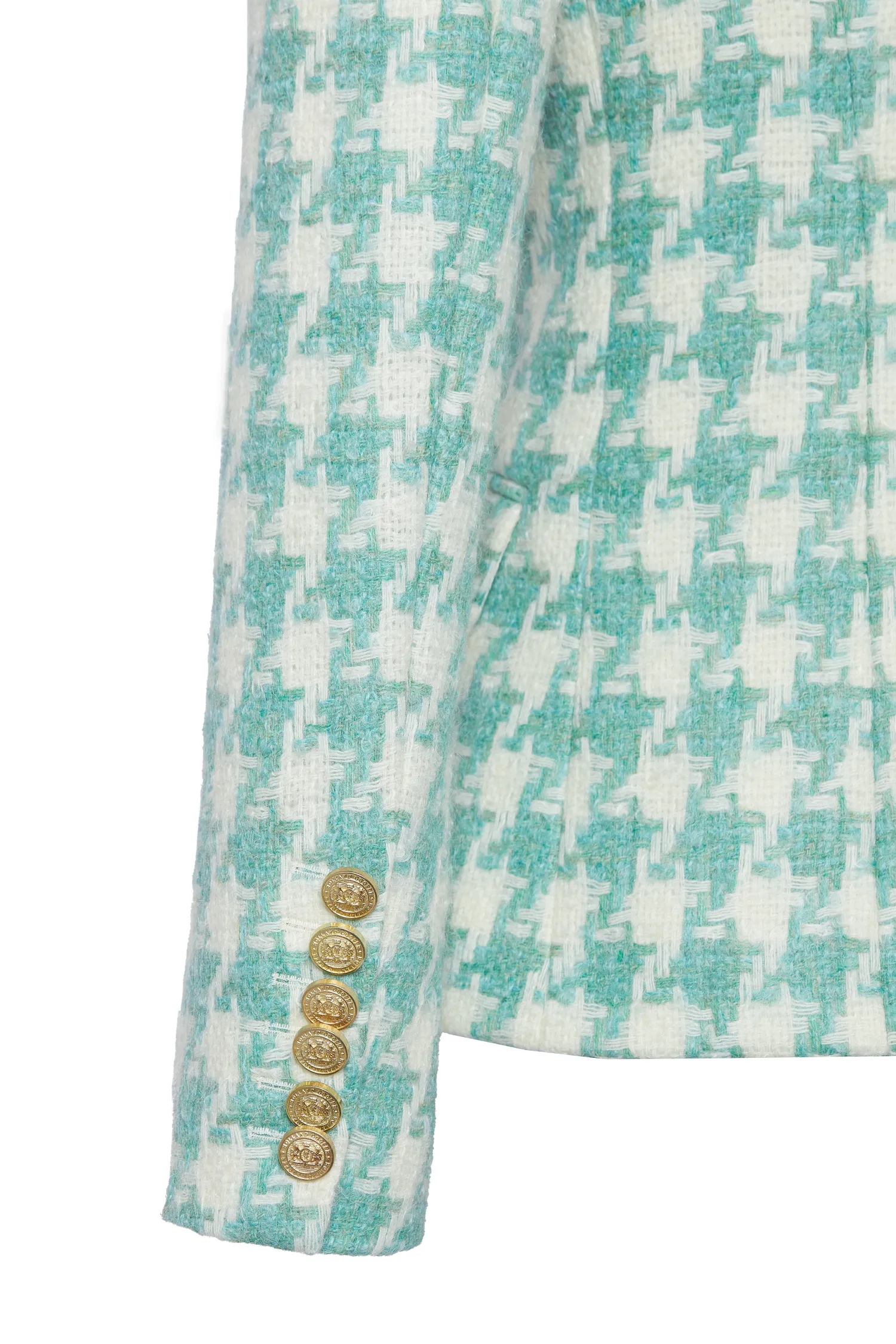 Fashion Knightsbridge Blazer (Large Scale Teal Houndstooth) Women Blazers|Tailoring