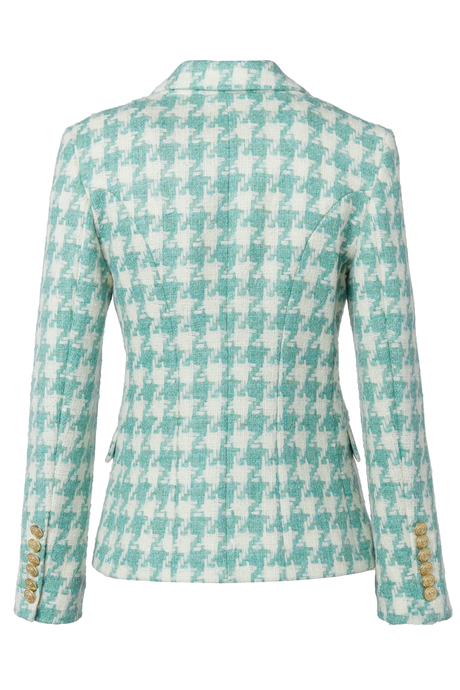 Fashion Knightsbridge Blazer (Large Scale Teal Houndstooth) Women Blazers|Tailoring