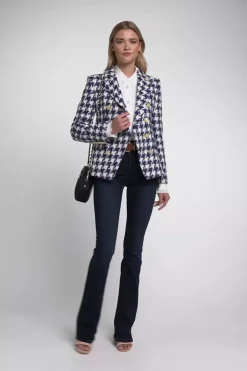 Discount Knightsbridge Blazer (Large Scale Navy Houndstooth) Women Blazers|Tailoring