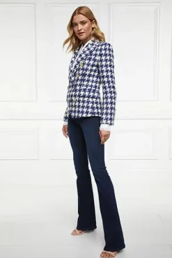 Discount Knightsbridge Blazer (Large Scale Navy Houndstooth) Women Blazers|Tailoring