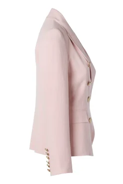 Clearance Knightsbridge Blazer (Pink Linen) Women Blazers|Tailoring