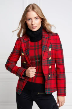 Outlet Knightsbridge Blazer (Red Tartan) Women Blazers|Tailoring