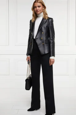 Best Knightsbridge Blazer (Valencia Leather Black) Women Blazers