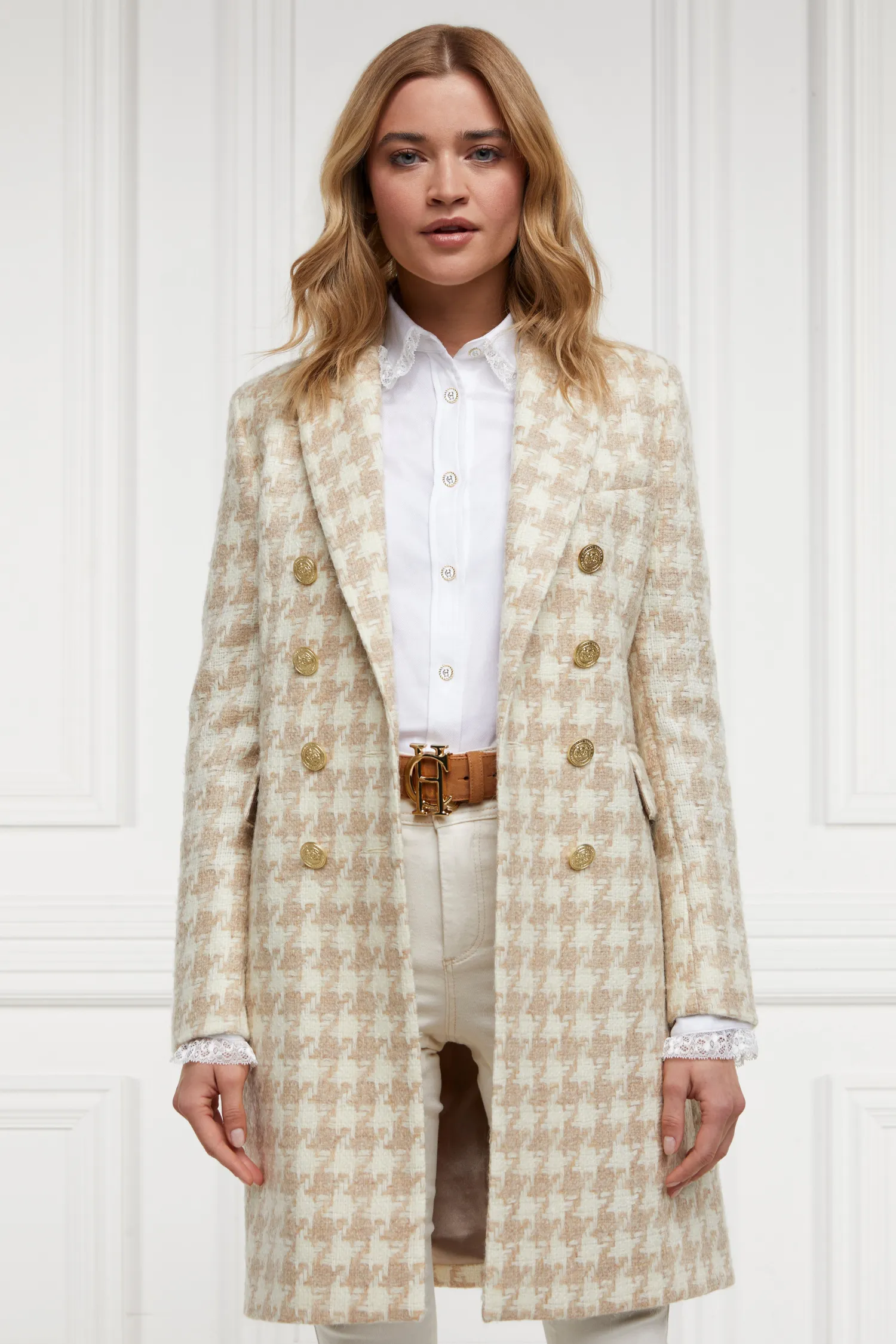 Discount Knightsbridge Coat (Camel Houndstooth) Women Coats|Tailoring
