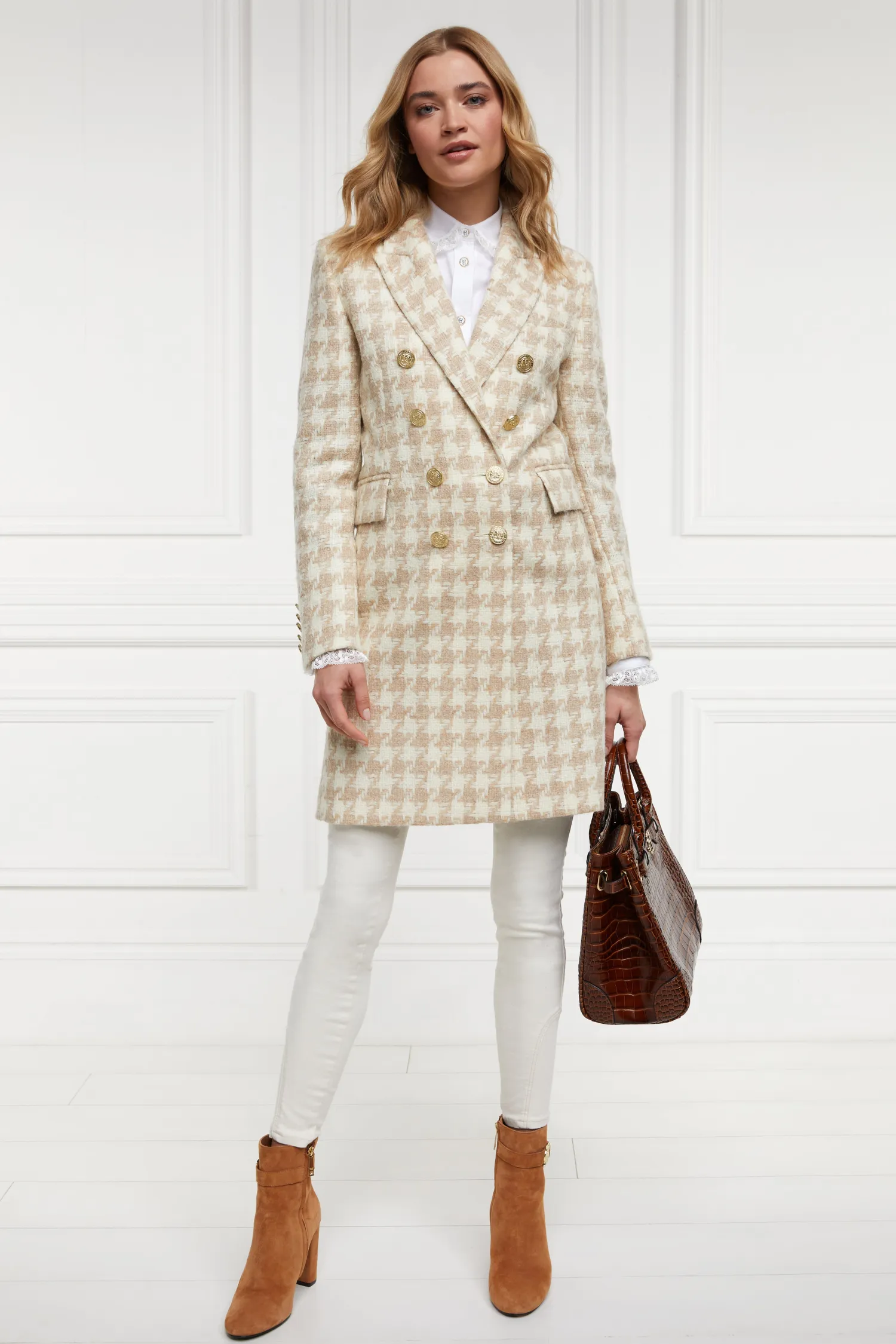 Discount Knightsbridge Coat (Camel Houndstooth) Women Coats|Tailoring