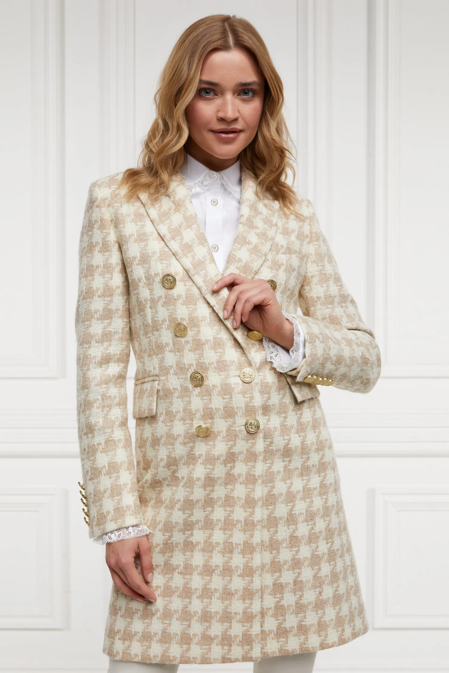 Discount Knightsbridge Coat (Camel Houndstooth) Women Coats|Tailoring