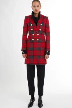 Discount Knightsbridge Coat (Red Tartan) Women Coats|Tailoring