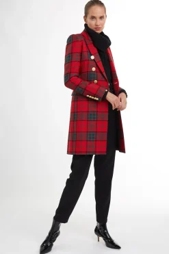 Discount Knightsbridge Coat (Red Tartan) Women Coats|Tailoring