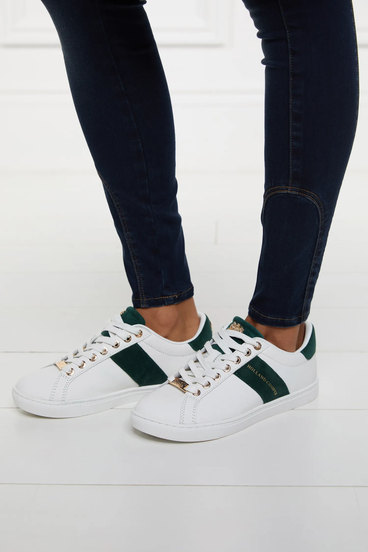 Online Knightsbridge Court Trainer (White Racing Green) Women Trainers