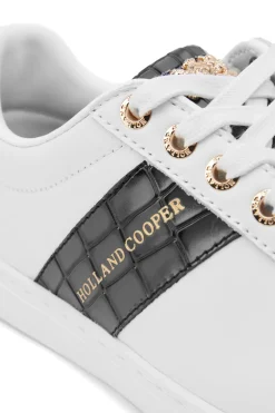 Fashion Knightsbridge Court Trainer (Black Croc) Women Trainers
