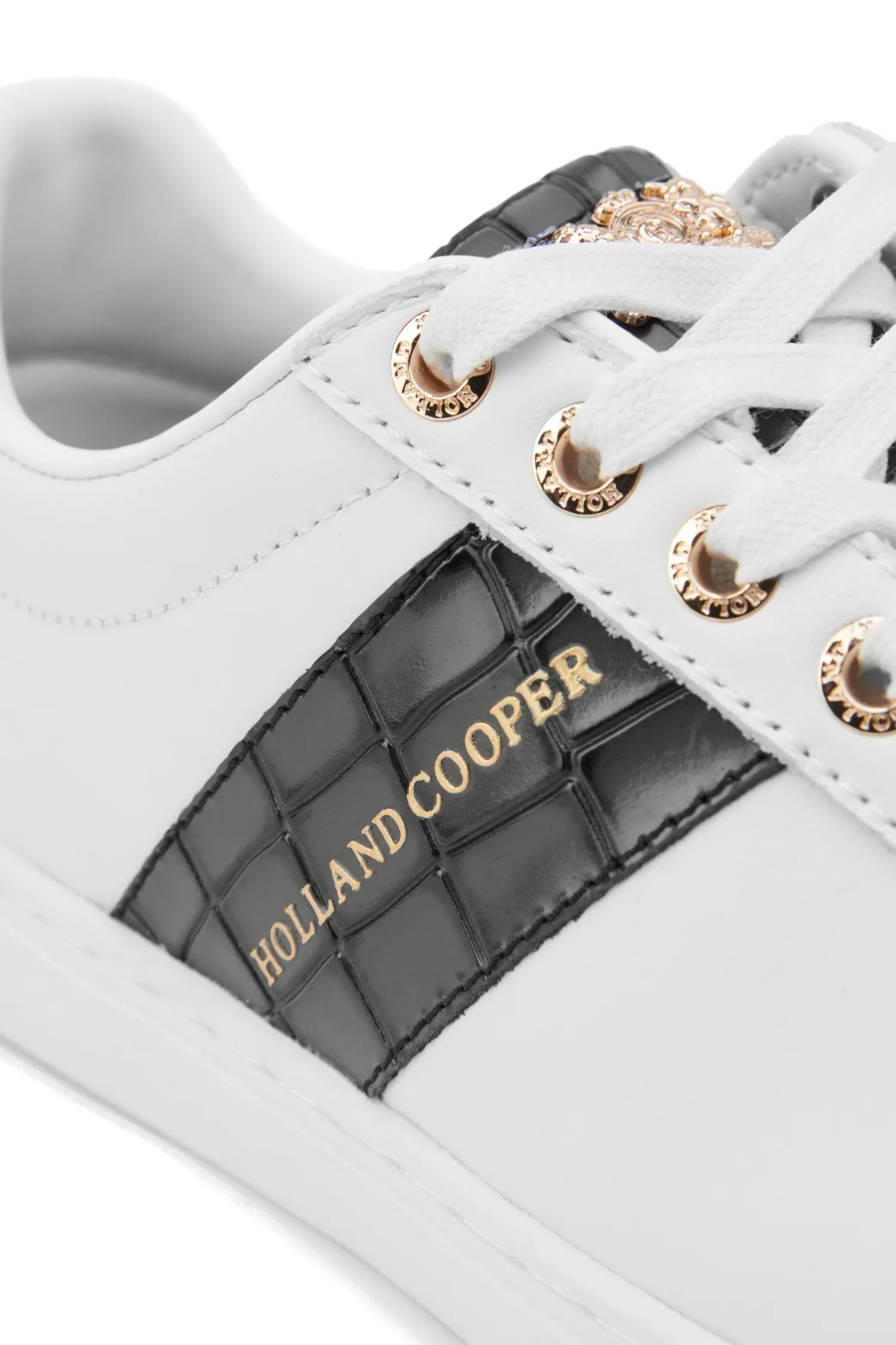 Fashion Knightsbridge Court Trainer (Black Croc) Women Trainers